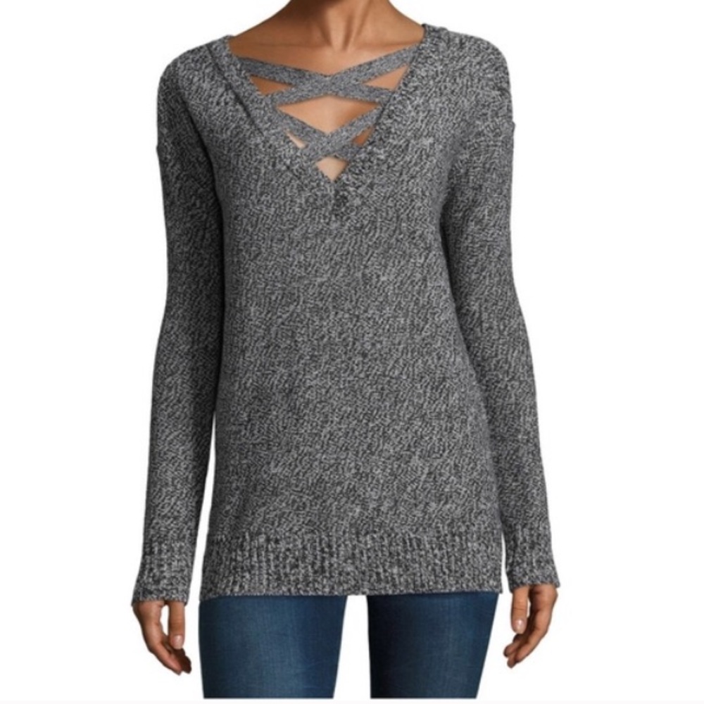 Arizona jean Co. Criss cross V-neck sweater